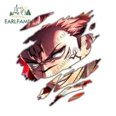 EARLFAMILY 13cm Jujutsu Kaisen Tear Car Sticker Rasgador De Carro À Prova De Arranhões Mortocicleta Janelas Vinil Decalque Personalidade D'água Protetor De Porta
