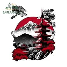 EARLFAMILY 13cm Autocolante De Construção Japonesa Para Carro Capacete De Motocicleta Frigorífico Interessante Oclusão Decalque À Prova D'água Acessórios Criativos