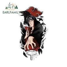 EARLFAMILY Autocolantes Naruto Itachi 13cm Janelas À Prova D'água D'água Prancha De Surf Para Motocicletas Decalques Anime De Arranhões