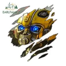 EARLFAMILY Tansformers 13cm Bumblebee Tear Car Sticker Motocicleta Pára-Brisas Portátil Protetor Solar Vinil Decalque Grafite À Prova D'água Divertidos Produtos Para Carros