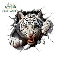 EARLFAMILY 13cm Tigre Lágrima Dos Desenhos Animados Adesivos De Carro Capacete Da Motocicleta Geladeira À Prova Dwaterpr