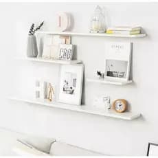 Kit 4 Prateleiras 20/30/40/50 nicho Mdf Branco Suporte decoração sala quarto bebê banheiro escritório