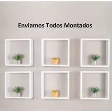 Kit 6 nichos 20x20 100% MDF quarto sala banheiro bebê coleções