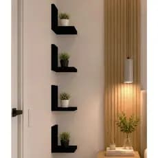 Kit 4 Prateleiras L 15 x 12 cm 100% Mdf Multiuso Suporte Para Suculentas Decoração Ambiente