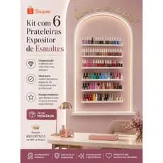 Conjunto 6 prateleiras expositor de esmaltes ou coleções funko ENVIO MONTADO