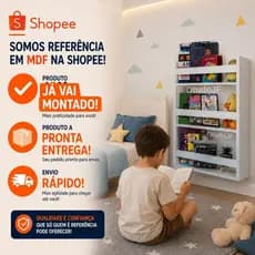 Estante Porta Revistas Infantil Livros E Decoração Enviamos Montada