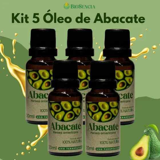 Kit 5 Óleos de Abacate 20 ml Natural – Mais Benefícios