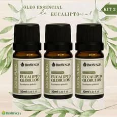 kit 3 Óleo Essencial De Eucalipto Globulus 10ml Biosencia 100% Puro