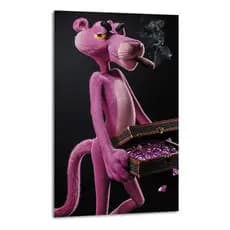 Quadro Decorativo Grande A Pantera Cor-de-rosa Comédia Clássica Mosaico Sala Quarto Cozinha Escritório
