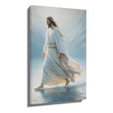 Quadro Decorativo Grande Jesus Cristo Andando Sobre As Águas Mosaico Sala Quarto Cozinha Escritório