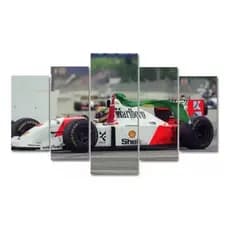 Kit 5 Quadros Decorativos Ayrton Senna Mclaren Mosaico Sala Quarto Escritório