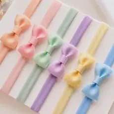 Kit 6 Faixas para Bebê Menina Laço Boutique Cores Candy