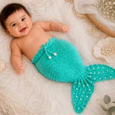 Cauda de Sereia em Crochê-Sereia Newborn