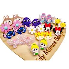 Xuinhas para Bebês Mini Xuninhas Par elastico de Cabelo Minnie Bolo Fofo Stitch Lábubu Fadinha