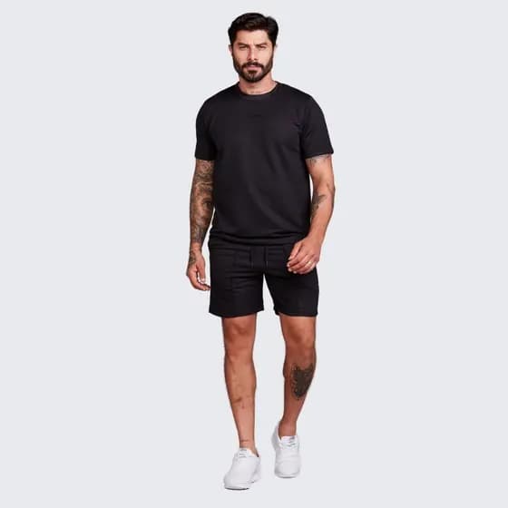 Conjunto masculino camiseta e shorts moletinho premium