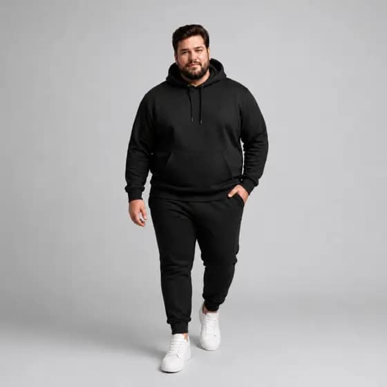 Conjunto Moletom Plus Size Masculino Calça e Agasalho Capuz G1 ao G5