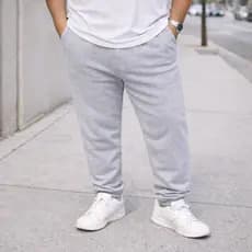 Calça Moletom Com Punho Jogger Plus Size Masculina