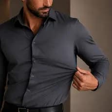 Camisa Social Masculina Spandex Slim