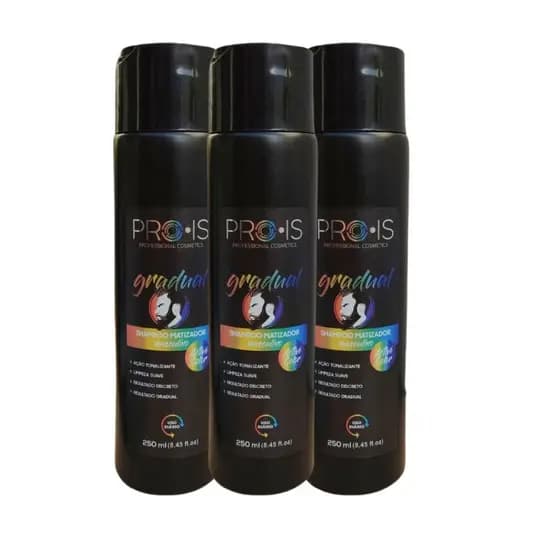 Kit 3 Shampoo Escurecimento De Cabelo Para Cabelo Branco Masculino