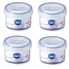Kit 4 Potes Herméticos Redondo com tampa tipo Rosca Porta Papinha Bebê Lock&Lock  - 150ml