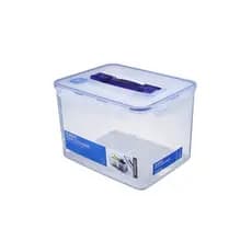 Pote Hermético tampa 4 travas com grade e alças grande ração e mantimentos Lock&Lock -12 Litros