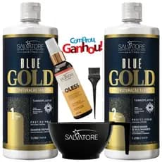 Salvatore Blue Gold - Kit 2x1 Litro (Kit Taninoplastia) e Kit Aplicação e óleo 60ml