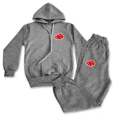 Conjunto Moletom Cinza Infantil Blusa de Frio Desenho infantil Conjunto homem aranha batman  herois Naruto Infantil
