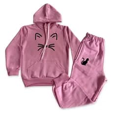 Conjunto de Moletom Infantil Feminino Moletom Gatinha Flanelado Conjunto de Inverno Infantil CONJUNTO INFANTIL DA MINNIE
