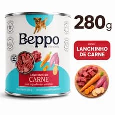 Ração Para Cachorro Adulto Lata Patê Carne 280g BEPPO Alimento Úmido Natural