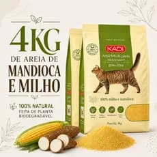 Areia de Mandioca e Milho para Gatos 4kg