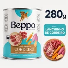 Ração Para Cachorro Adulto Lata Patê Cordeiro 280g BEPPO Alimento Úmido Natural