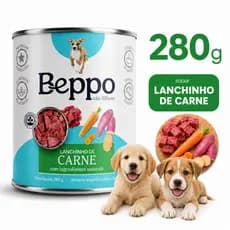 Ração Para Cachorro Filhote Lata Patê Carne 280g BEPPO Alimento Úmido Natural