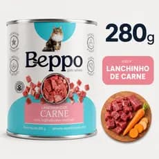 Ração Para Gato Adulto Lata Patê Carne 280g BEPPO Alimento Úmido Natural