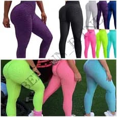 Calça leg de academia disfarça celulites cos alto levanta bumbum bolha tecido Suplex brocada