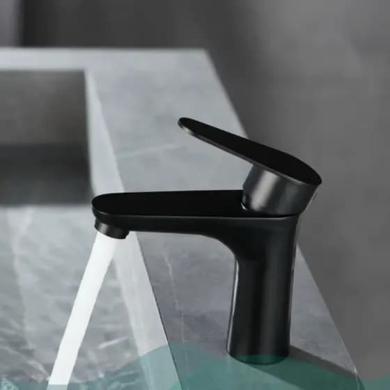 Torneira Bancada Banheiro Cozinha Lavabo Monocomando Misturador Água Quente/Fria Preto Moderna