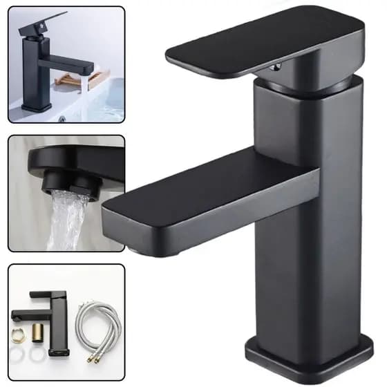 Torneira Metal Bancada Pia Preta Moderna Misturador Água Quente Fria OUTLET "LER DESCRIÇÃO"