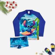 Sunga Infantil + Camisa UV Proteção Solar Praia Banho Verão