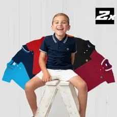 Kit 2 Camisas Gola Polo Infantil Algodão Premium Camiseta Meninos 02 ao 08