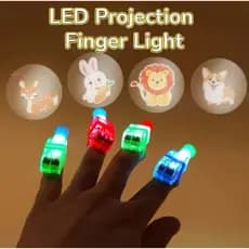kit 5 De Brinquedo Luminoso De Led Infantil Anel De Luz De Dedo Projetor De Desenhos Animados