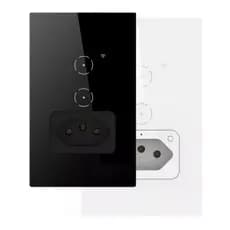 Interruptor Wifi Inteligente 2 Botões Touch COM tomada novo em folha