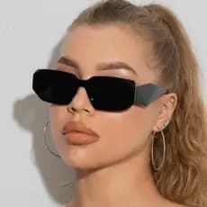 Óculos De Sol Retangular Oversized Com Proteção Uv400 Retrô Unissex Elegante UV400