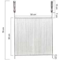 Grelha Churrasco Churrasqueira Inox 304 50x50cm Estilo Uruguaia Aramada Top Premium