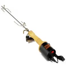 Espeto Giratório Elétrico Inox com Garras Curtas Grill Churrasco Carnes Frango Rotativo Premium