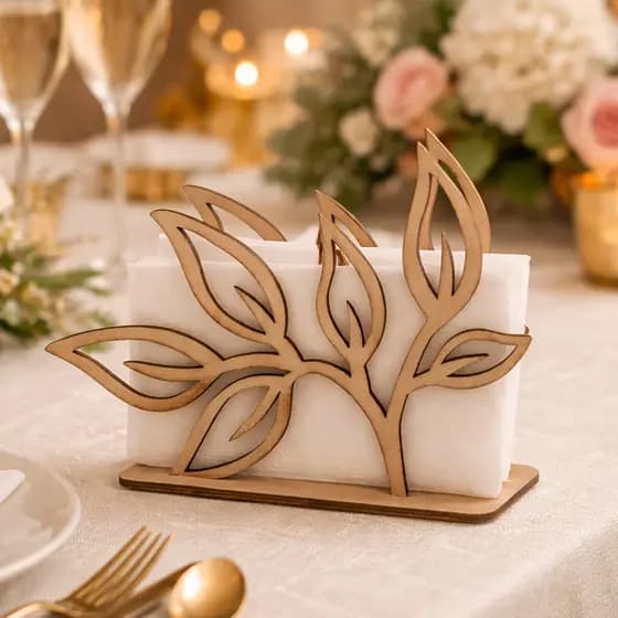Porta Guardanapo Floral Linda Decoração Mesa Festa Casamento Aniversários em Madeira MDF