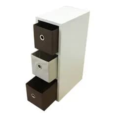 Mesa de Cabeceira gaveteiro com 3 gavetas - OrganiBox - 18x55x30cm
