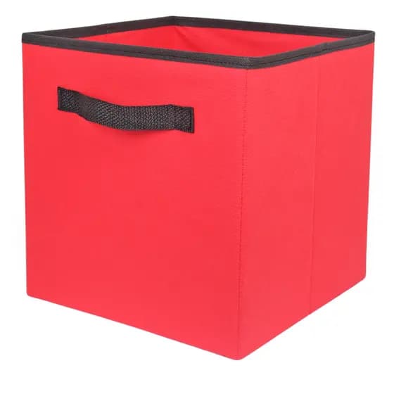 Caixa Organizadora Em Tecido De 28x30x28cm Vermelha