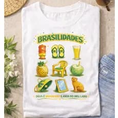 Camiseta Baby Look Brasilidades Copa do Mundo Unissex Todos os Tamanhoss