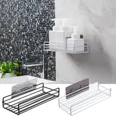 Suporte Para Porta Shampoo organizador de sabão Prateleira De Banheiro Ou Cozinha e Banheiro Metal De Aço Só Usa Adesivo Para Parede