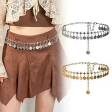 Cinto De Moedas Corrente Feminina Moda Boho