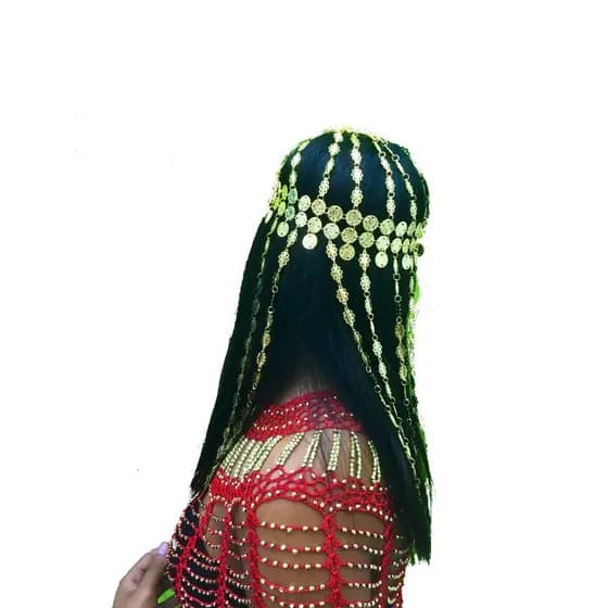 Touca de Moedas Acessório de Cabelo Dança do Ventre Dança Cigana Indiana Fantasia